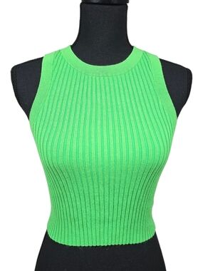 H&M Bright Green Ribbed Tank Top